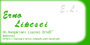 erno lipcsei business card